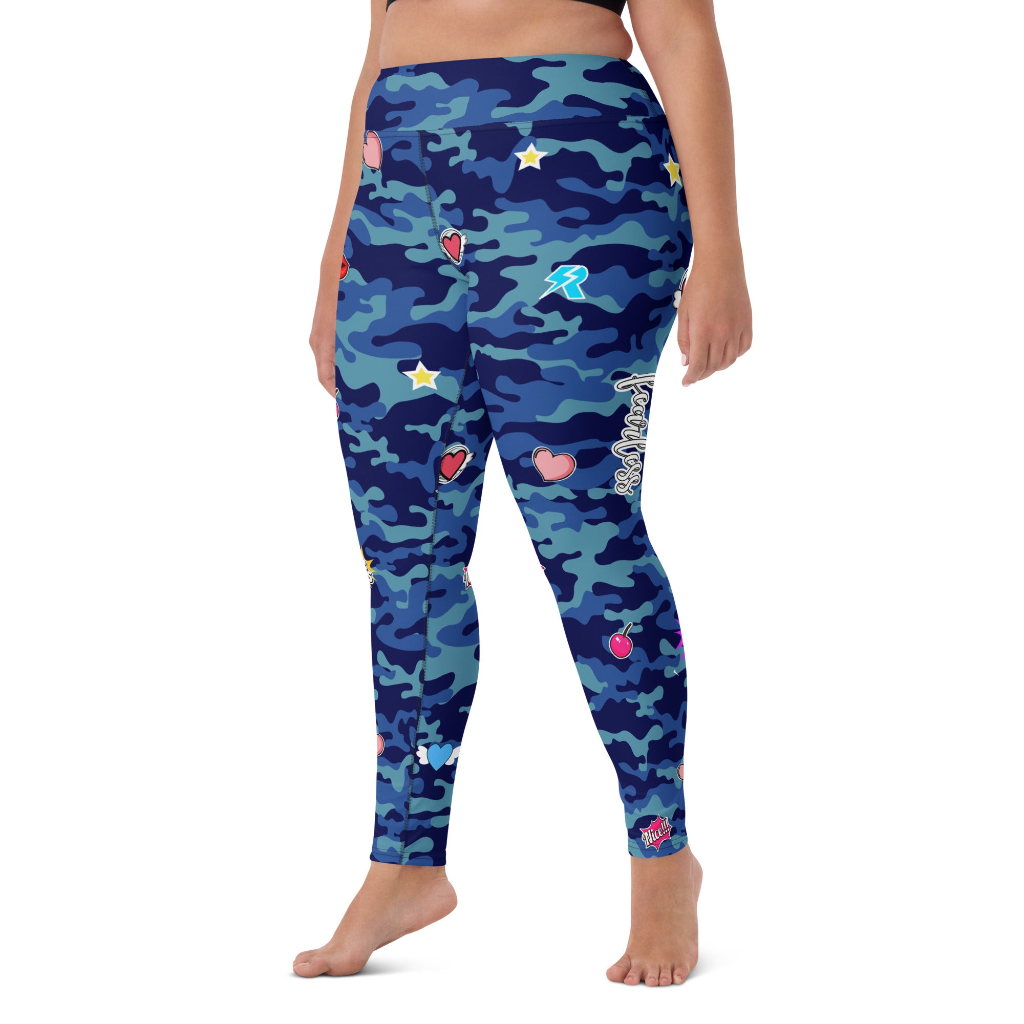 Fierce Blue Camo Yoga Leggings